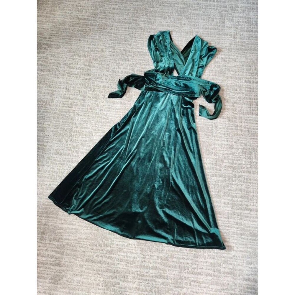 Revelry Micah convertible dress emerald green size XS